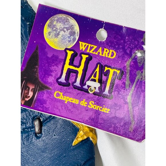 Wizard Hat Blue Stars & Moon Rubber Paper Magic Group Ages 5+ Halloween Vintage - Picture 7 of 14